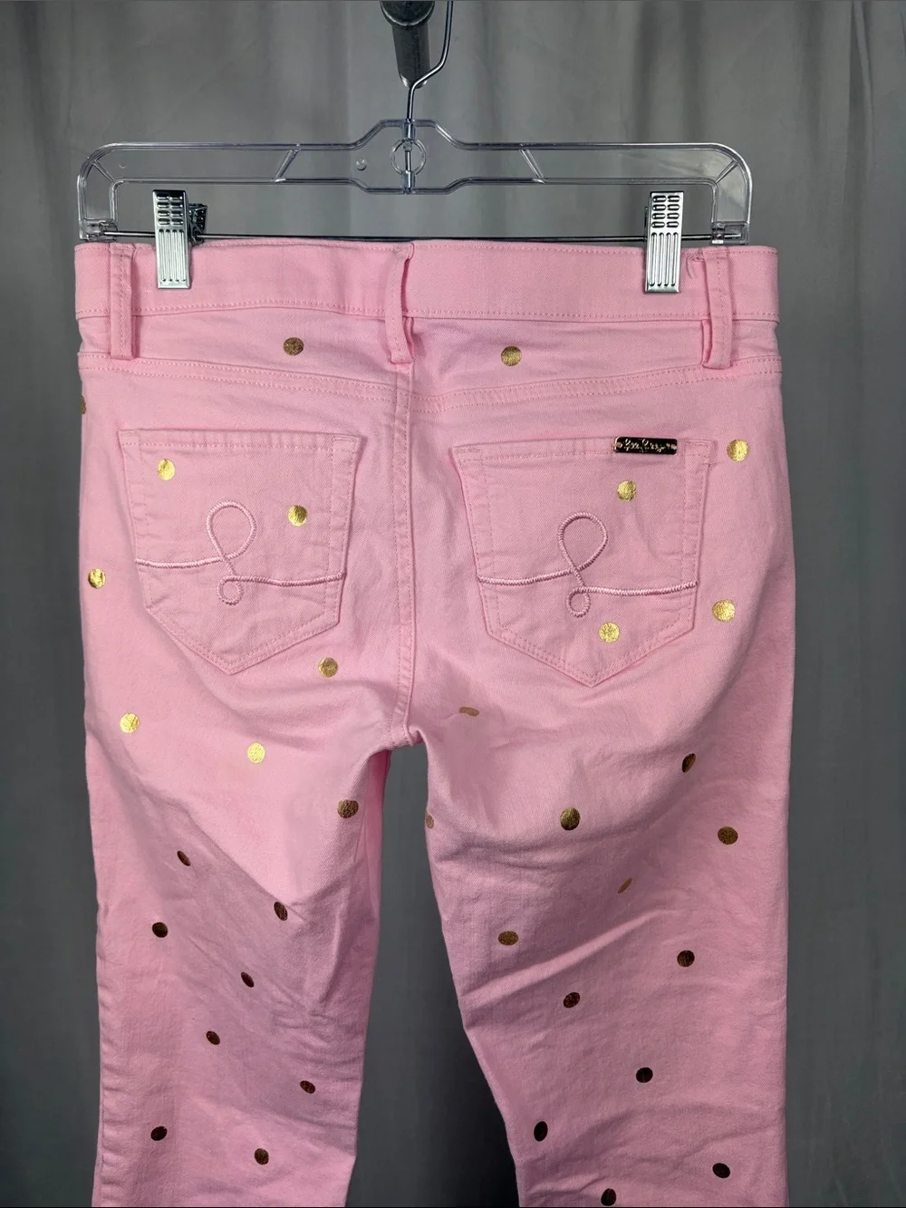 Lilly Pulitzer South‎ Ocean Crop Pink Tropics with Gold Metallic Dot.
